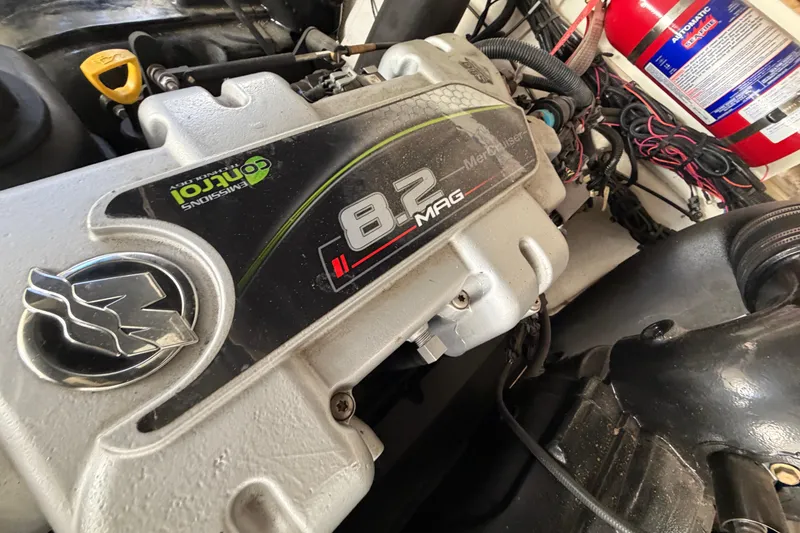 Slide: The Image of Engine of 2013 Sea Ray 300 SLX with 8.2 MAG MerCruiser. - 48