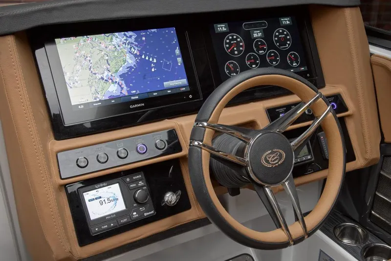 Slide: The Image of Cobalt A29 2021 boat cockpit with navigation system and instrument panel. - 8