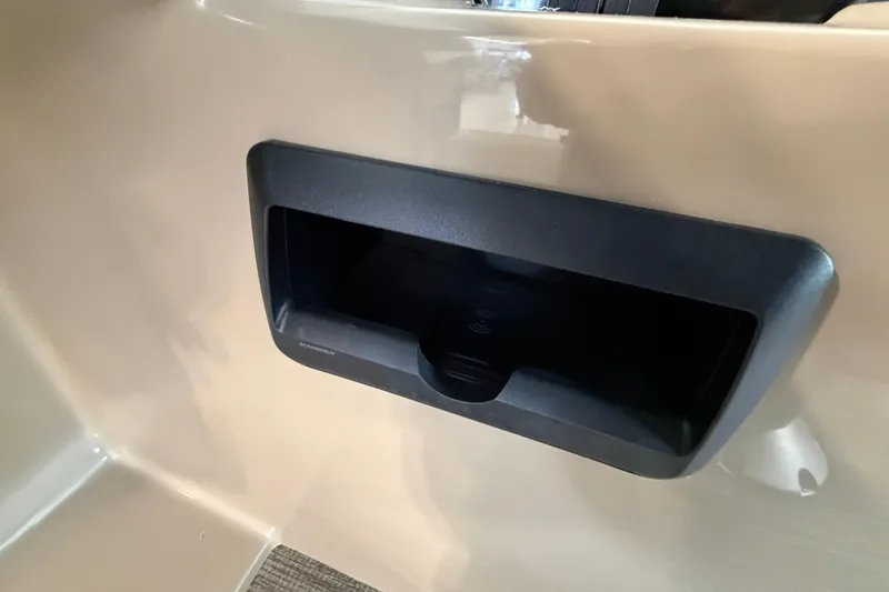 Slide: The Image of 2026 Bentley Pontoons Legacy 223 Swingback storage compartment detail. - 15