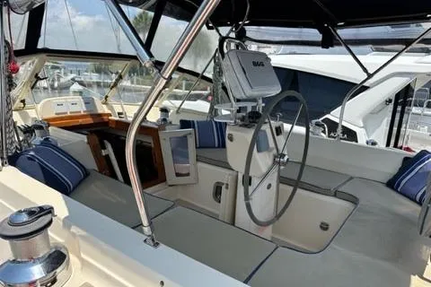 Slide: The Image of Interior view of Island Packet 445 sailboat, year 2005. - 33