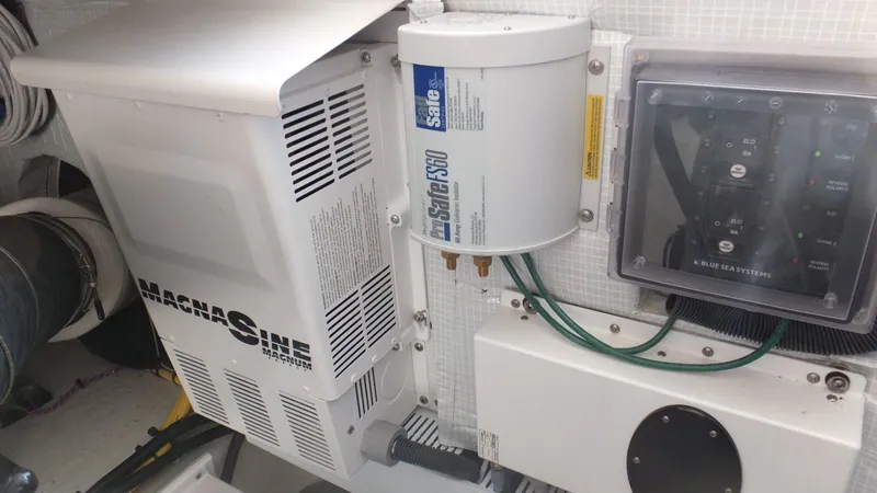 Slide: The Image of Back Cove 37 2015 boat electronics with MagneSine inverter. - 27