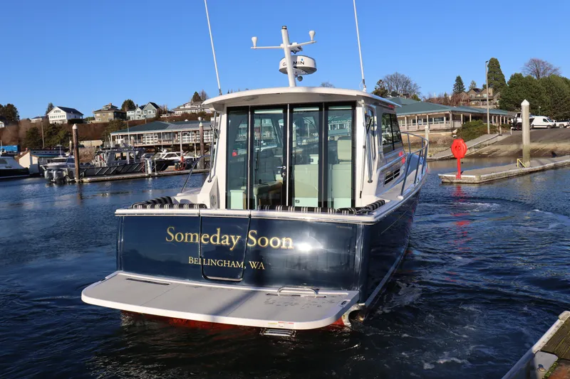 Slide: The Image of 2015 Back Cove 37 boat named "Someday Soon" in Bellingham marina. - 6