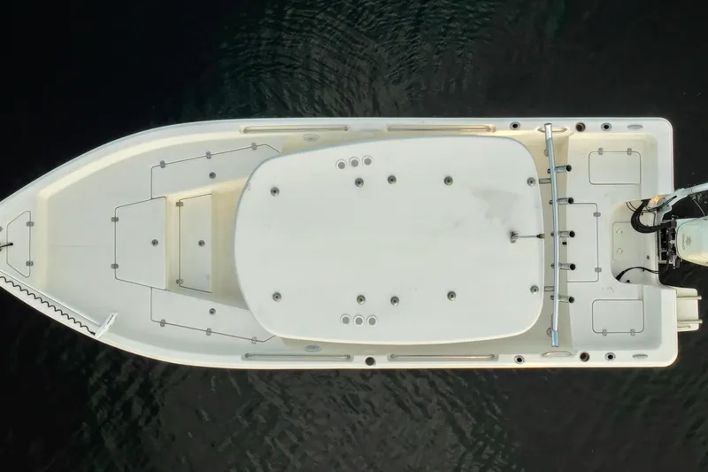 Slide: The Image of Overhead view of 2020 Bulls Bay 2400 boat on dark water. - 10