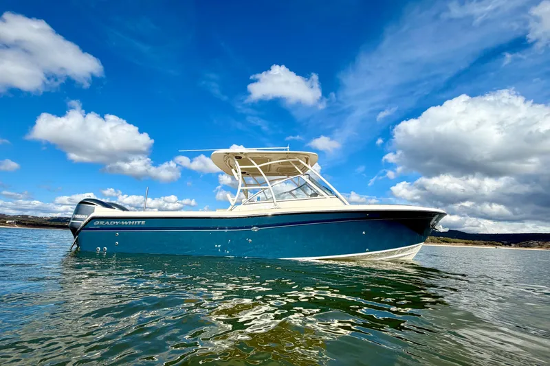 The Image of 2019 Grady-White Freedom 285 boat on water under blue sky with clouds. - 1