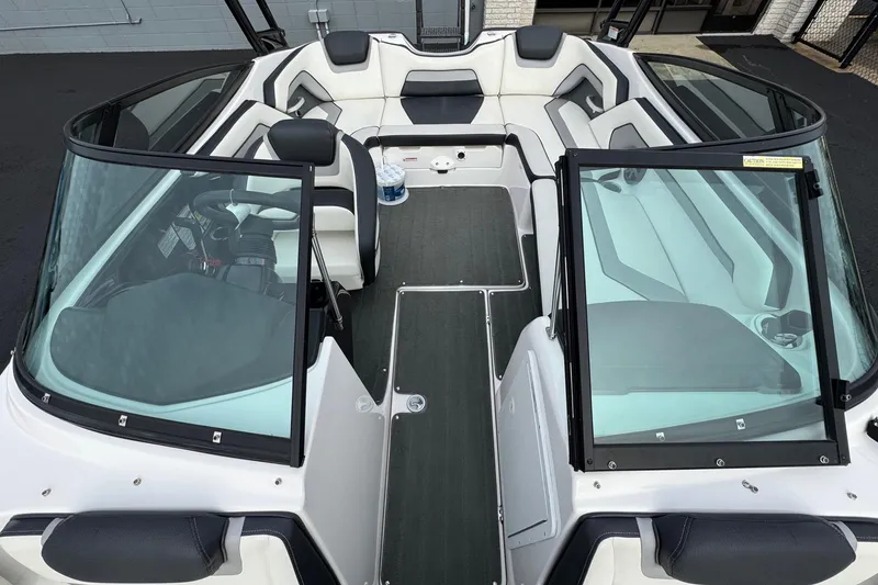Slide: The Image of 2017 Yamaha Boats AR195 interior with sleek seating and modern design. - 6