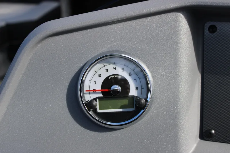 Slide: The Image of Tachometer on 2026 Starcraft VX 22 R DH boat dashboard, showing RPM gauge. - 11