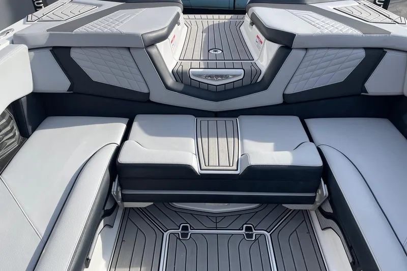 Slide: The Image of 2024 Nautique Super Air Nautique G23 interior seating with sleek, modern design and premium materials. - 8