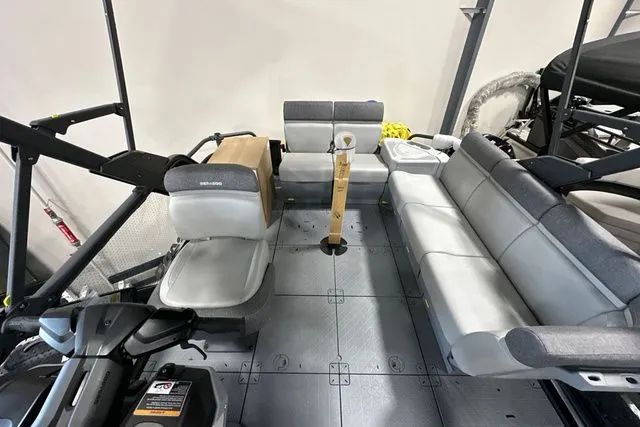 Slide: The Image of Interior of 2026 Sea-Doo KIT SWT CRUISE with gray seating. - 26