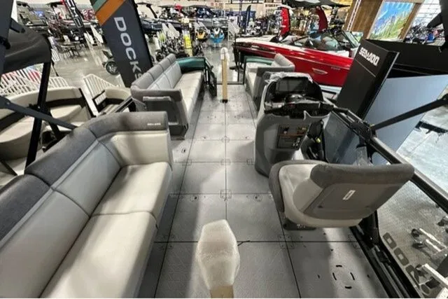 Slide: The Image of Interior view of a 2026 Sea-Doo KIT SWT CRUISE boat at a show. - 46