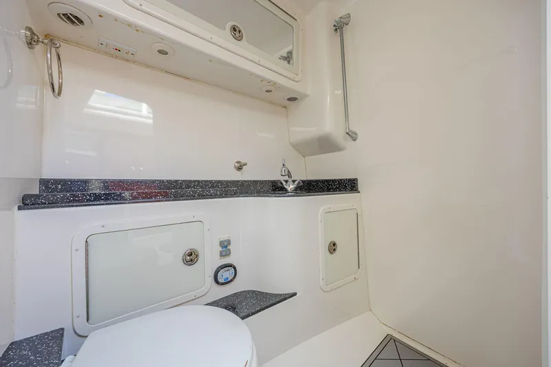 Slide: The Image of Modern bathroom in 2010 Concept 4400 Sport Yacht with sleek fixtures and storage. - 35