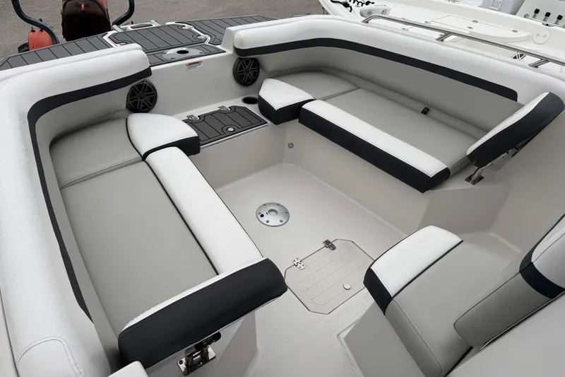 Slide: The Image of 2024 Starcraft SVX 211 OB boat interior with spacious seating and modern design. - 6