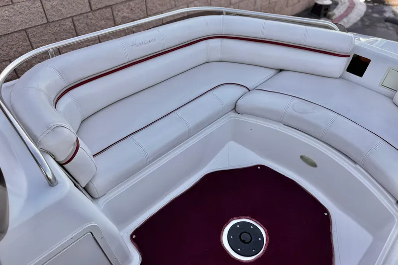 Slide: The Image of White seating area on a 2000 Godfrey Hurricane 2100 Sundeck boat. - 9