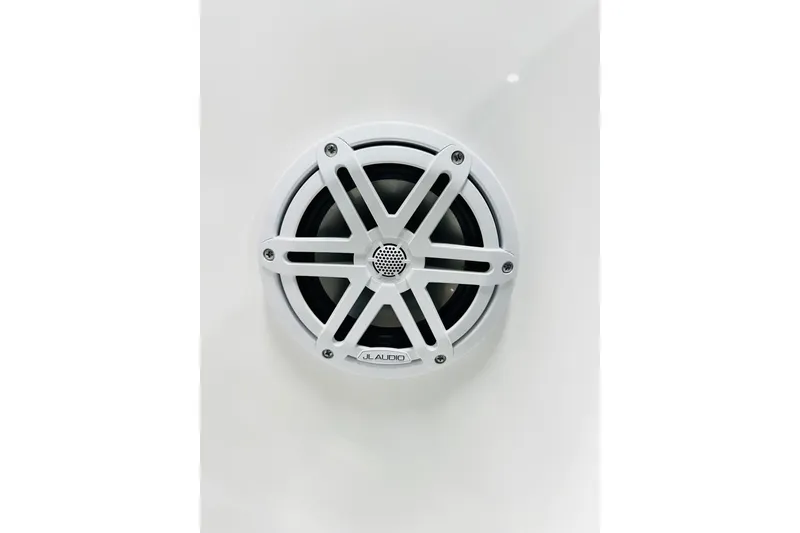 Slide: The Image of Speaker on 2026 Sportsman Open 232 Center Console boat, featuring JL Audio design. - 15