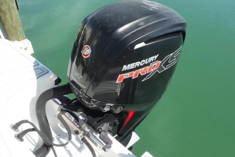 Slide: The Image of Mercury Pro XS outboard motor on 2021 Sea Ray SPX 190 boat. - 15