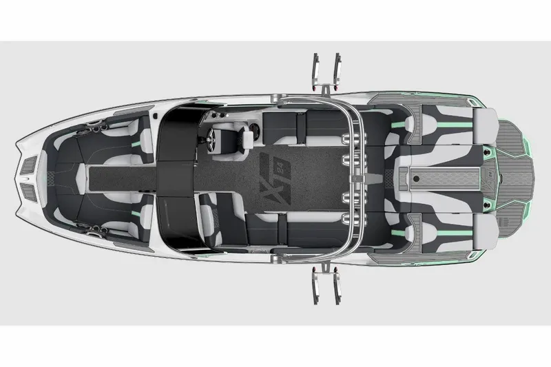 Slide: The Image of Manufacturer Provided Image: 2023 MasterCraft XT24 boat interior, top view, spacious seating, modern design. - 22