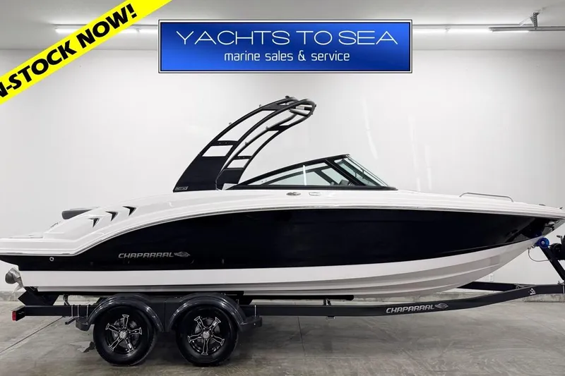 The Image of 2026 Chaparral 23 SSi boat in showroom, available at Yachts to Sea. - 1