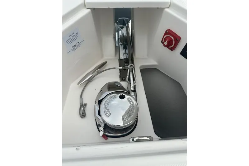 Slide: The Image of Anchor winch system on a 2022 Regal 38 SAV boat. - 33