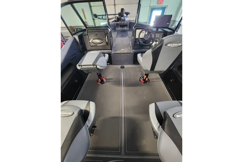 Slide: The Image of Interior of 2026 Warrior V208 boat with modern seating and control panel. - 14