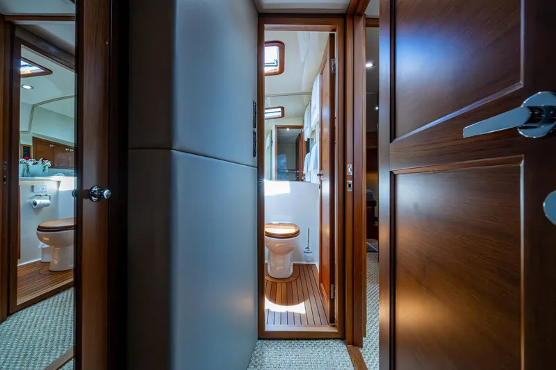 Slide: The Image of Luxurious bathroom interior of 2017 Grand Banks 44 Eastbay SX yacht. - 33