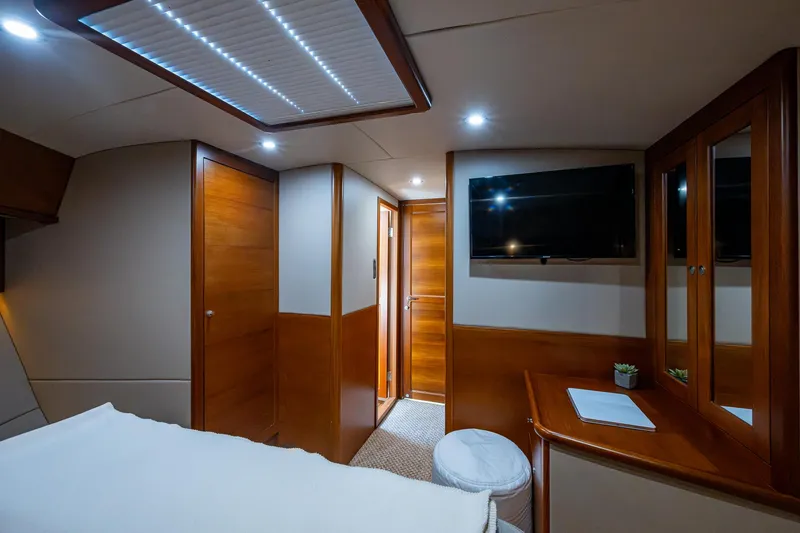 Slide: The Image of Luxurious interior of 2017 Grand Banks 44 Eastbay SX yacht cabin with modern amenities. - 40