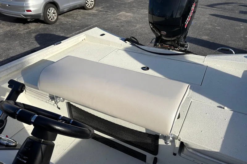 Slide: The Image of 2026 Ranger RB200 boat interior with steering wheel and cushioned seat. - 8