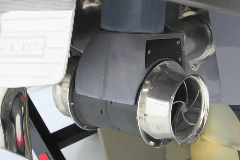 Slide: The Image of 2021 Malibu Wakesetter 24 MXZ boat exhaust system close-up. - 4