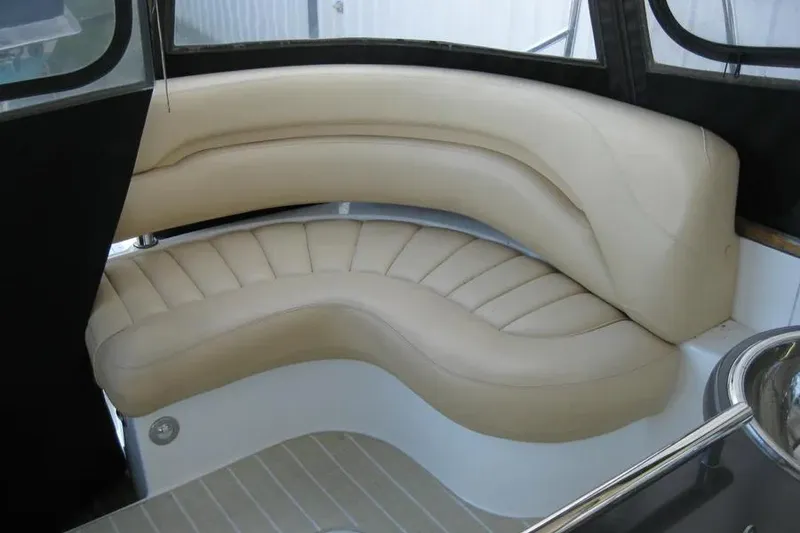 Slide: The Image of Luxurious interior of 2008 Doral Alegria yacht with plush seating and elegant table. - 24