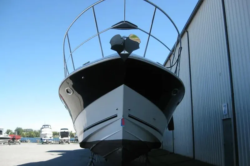 Slide: The Image of 2008 Doral Alegria boat stern view with swim platform and black canopy. - 5