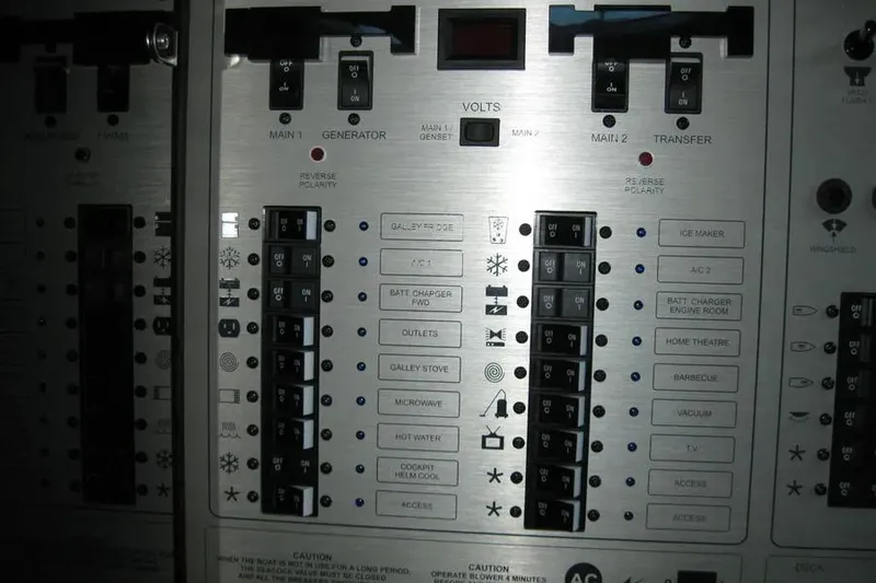 Slide: The Image of Interior of 2008 Doral Alegria yacht with bed and wooden accents. - 63