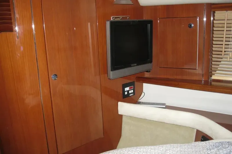 Slide: The Image of 2008 Doral Alegria boat bathroom with glass sink and modern fixtures. - 67