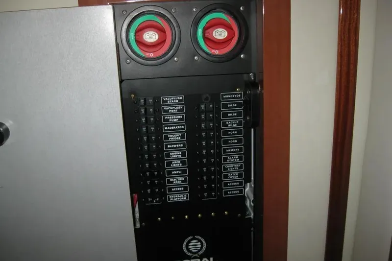 Slide: The Image of 2008 Doral Alegria bathroom with glass sink and wooden cabinetry. - 76