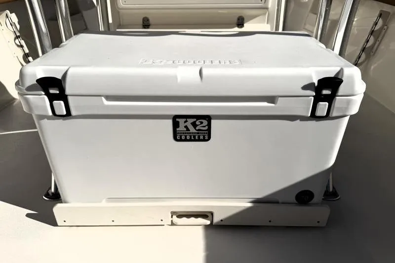 Slide: The Image of White K2 cooler on 2025 Key West 239 FS boat deck. - 46