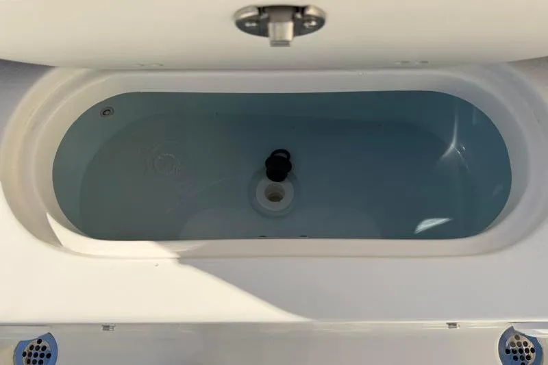 Slide: The Image of Livewell on 2025 Key West 239 FS boat, filled with water. - 47
