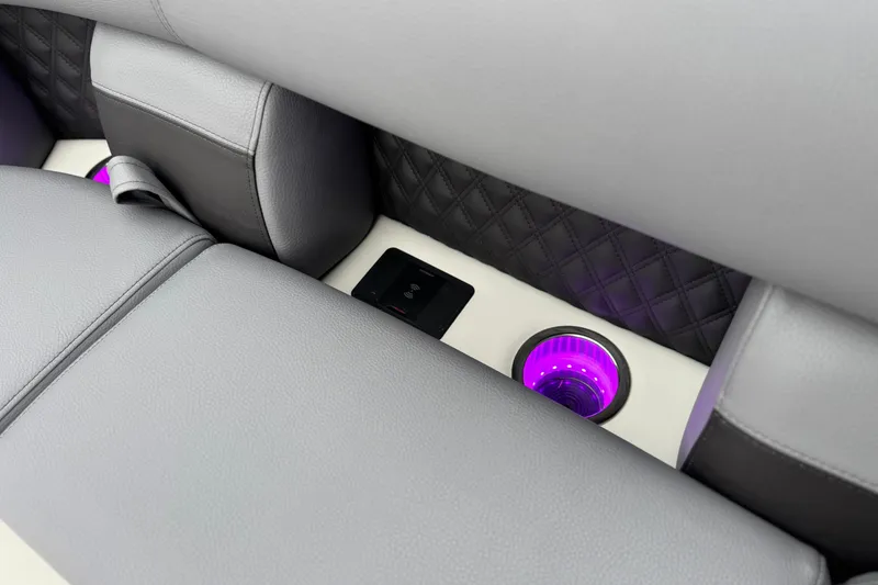 Slide: The Image of Luxurious interior of 2026 Berkshire 21CL STS with illuminated cup holders and quilted leather seats. - 15