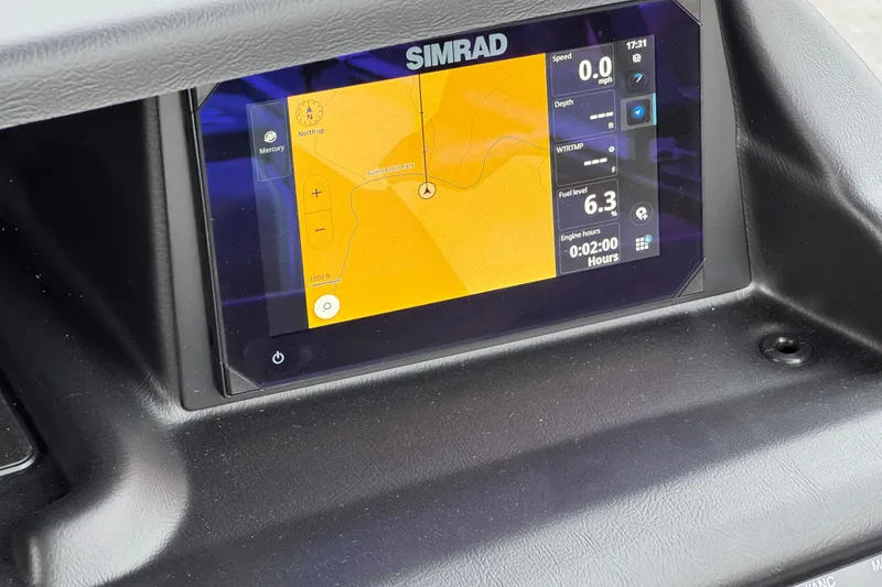 Slide: The Image of Simrad navigation display in 2026 Berkshire 21CL STS boat dashboard. - 31