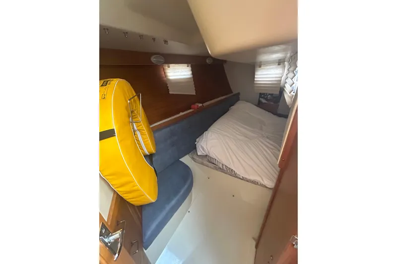 Slide: The Image of Two-burner stainless steel stove in a 1995 Catalina 320 sailboat kitchen. - 9