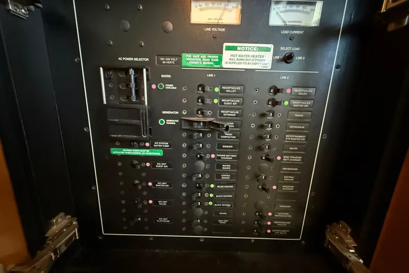 Slide: The Image of Electrical control panel of a 2001 Carver 570 Voyager Pilothouse yacht. - 51