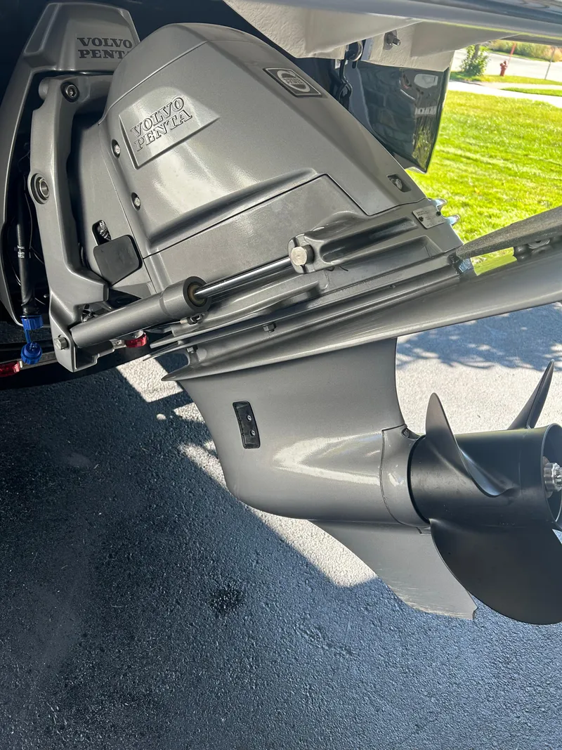 Slide: The Image of Close-up of a 2021 Regal 1900 ES Bowrider's Volvo Penta outboard motor. - 20