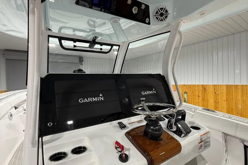 Slide: The Image of 2023 Sportsman Open 352 Center Console with Garmin navigation system. - 6