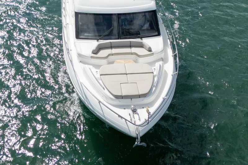 Slide: The Image of Top view of 2022 Princess F62 yacht on sparkling water. - 4