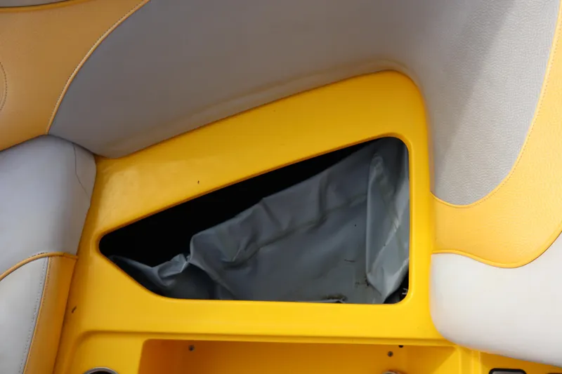 Slide: The Image of 2014 Centurion Enzo SS210 interior detail with yellow and gray upholstery. - 10