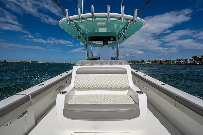 Slide: The Image of 2020 Valhalla Boatworks V-37 deck with ocean view and blue sky. - 30