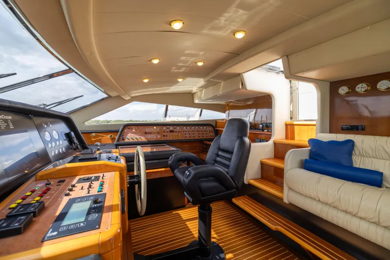 Slide: The Image of Ferretti 94 Dreamchaser - Interior Helm - 34