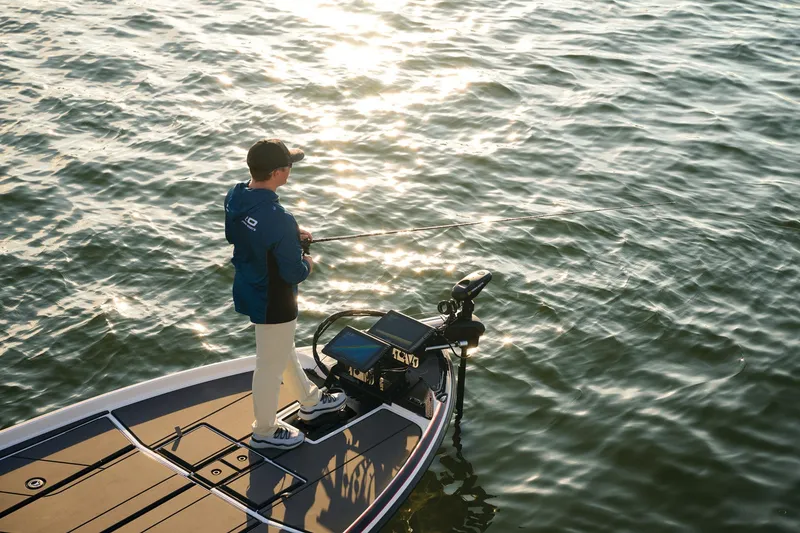 Slide: The Image of 2026 Nitro Z21 XL boat on trailer in outdoor setting. - 113