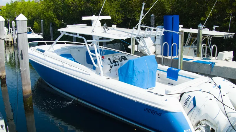 The Image of Intrepid 400 Cuddy 2017 boat docked at marina. - 0
