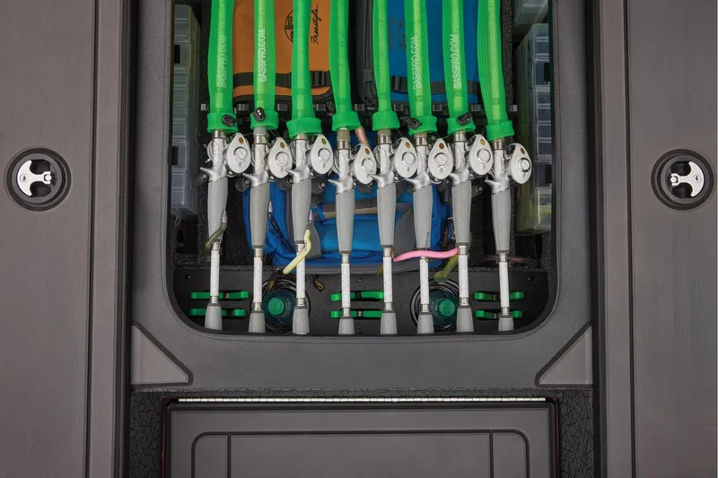 Slide: The Image of Manufacturer Provided Image: Fishing rod storage compartment in 2026 Tracker Savage 215 boat. - 18