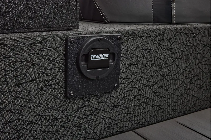 Slide: The Image of Manufacturer Provided Image: 2026 Tracker Savage 215 boat interior with textured design and Tracker logo. - 40