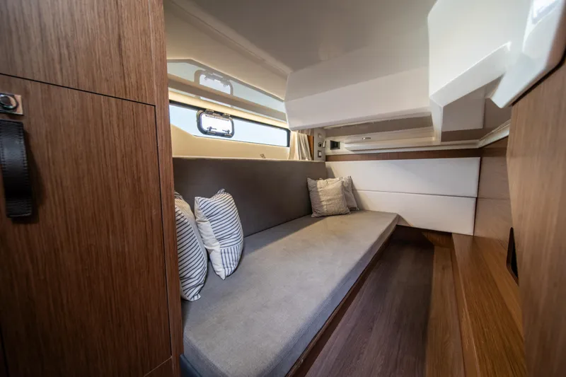 Slide: The Image of Luxurious interior cabin of 2026 Beneteau Antares 12 yacht with modern design. - 34