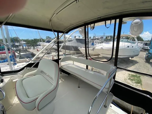 Slide: The Image of Interior view of 2007 Silverton 33 Convertible yacht at marina. - 46