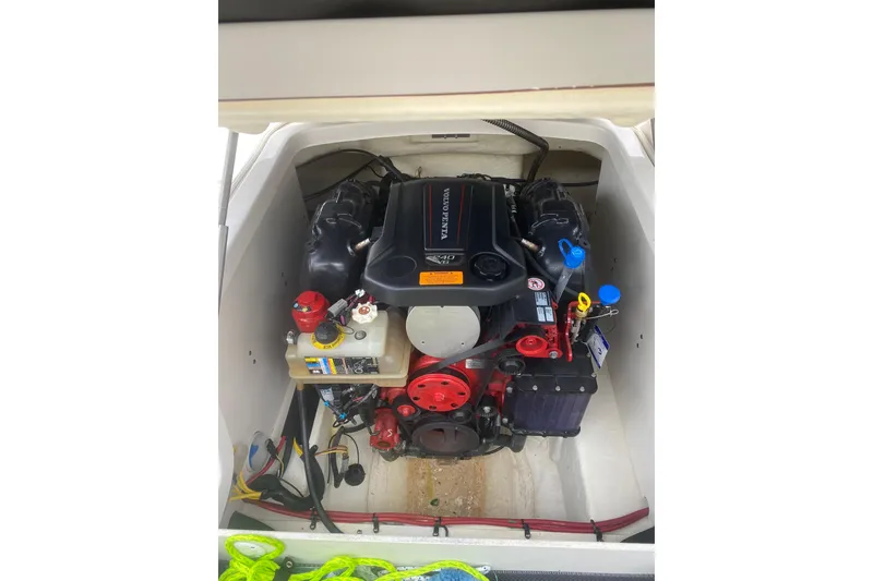 Slide: The Image of Engine compartment of a 2018 Chaparral 227 SSX boat with Volvo Penta engine. - 11